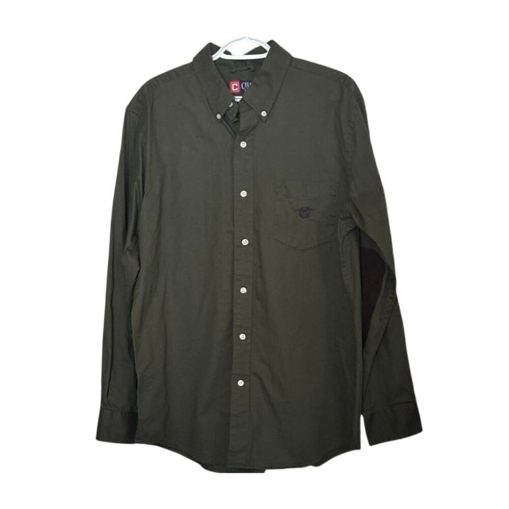Chaps Est. 1978 Men's Hunter Green Long Sleeve Button Down‎ Shirt Size L